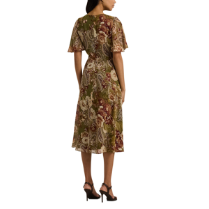 Lauren Ralph Lauren Floral Belted Crinkle Georgette Dress